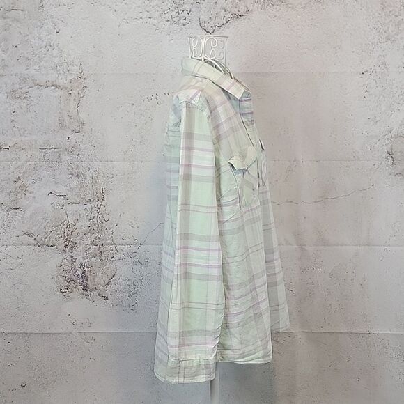 Eddie Bauer Pastel Plaid Button-Down Shirt Women's Size L - Picture 5 of 10